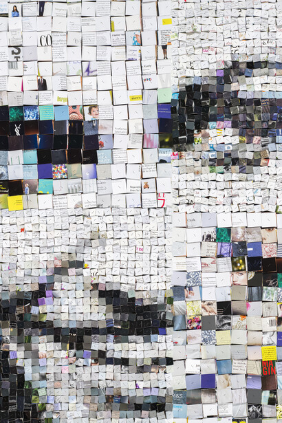 Paola Bazz, wish you were here, printed paper and cardboard, 126x126cm