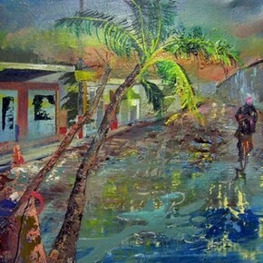 Daphne Arthur, Untitled (Iguerote), 2014, Oil on canvas, 16” x 20” x 1”