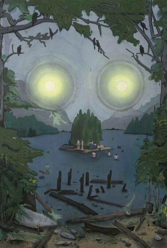 Kent Dorn, Shadowland, 2013, Mixed media on canvas, 80 x 60 inches, courtesy of the artists and Freight+Volume
