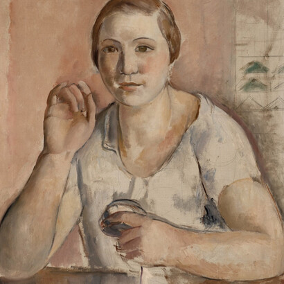 Joaquim Sunyer, _Female portrait_, 1927, oil on canvas, 54 x 46 cm. Courtesy of Colnaghi