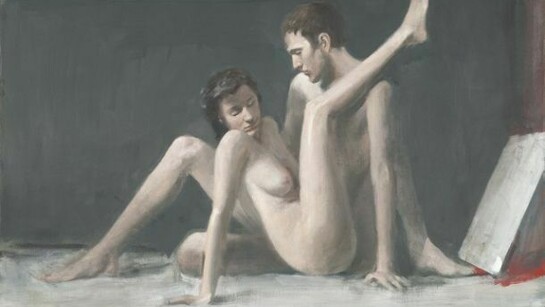 Raymond Han, Humans III, 2013, Oil on canvas, 52 x 52 inches