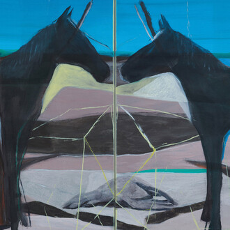 Marc Desgrandchamps, Un souvenir de Susan Rothenberg (detail), 2025. Courtesy of Galerie Lelong