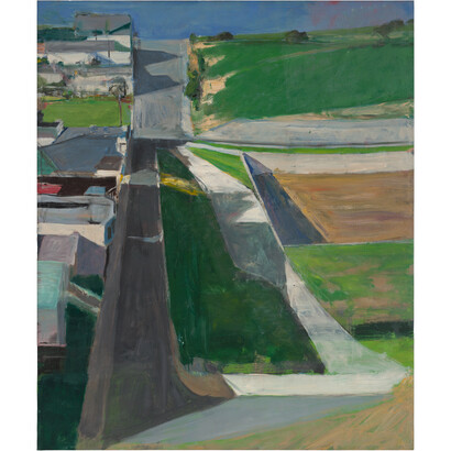 Richard Diebenkorn, Cityscape #1, 1963, Oil on canvas, 153 x 128.3 cm, San Francisco Museum of Modern Art. Purchased with funds from Trustees and friends in memory of Hector Escobosa, Brayton Wilbur, and J.D. Zellerbach, Copyright 2014 The Richard Diebenkorn Foundation 