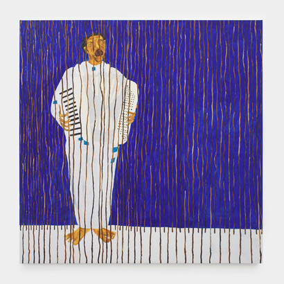 Pedro Neves, Trovador, 2023. Acrylic on canvas,
81 x 81 inches (205.7 x 205.7 cm). Copyright The Artist. Courtesy of M+B Gallery