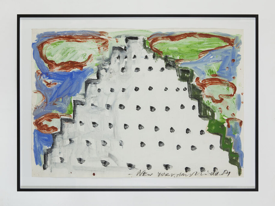 Helmut Middendorf, NY-Haus, 1981, acrylic and crayon on paper, 70 x 100 cm