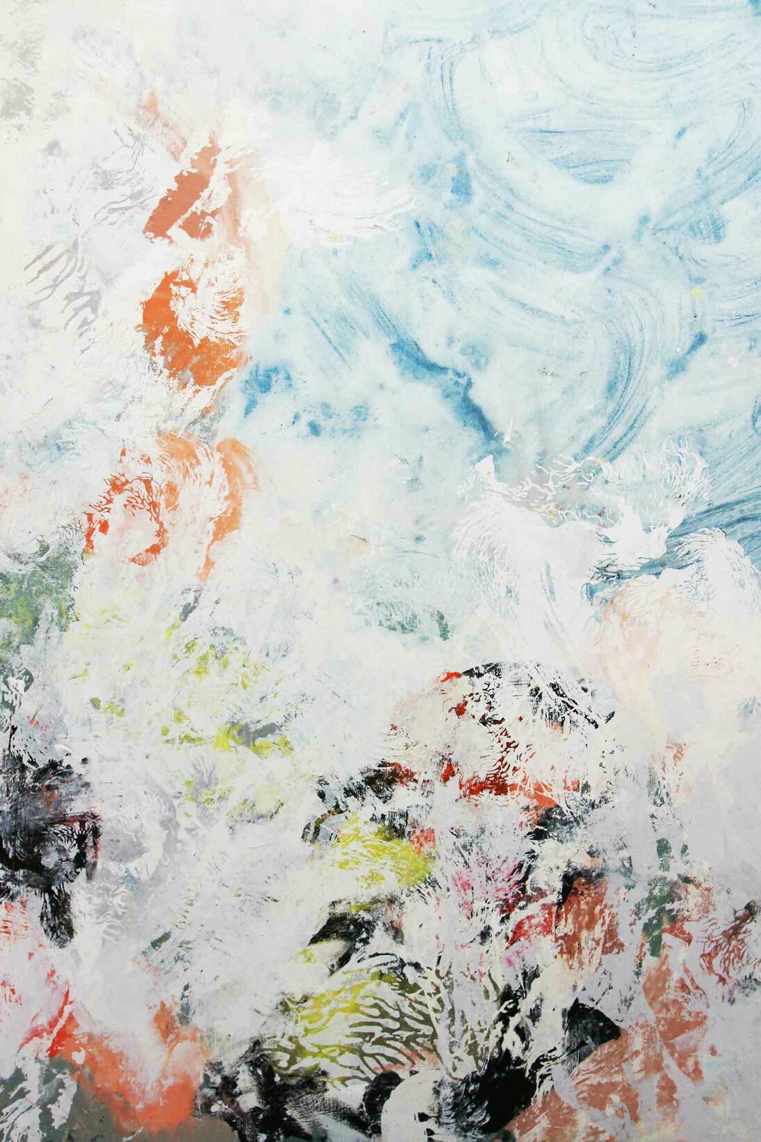 Amélie Ducommun, Sensitive Water Mapping #73, 2016, Mixed media on canvas, 130 x 89 cm. Courtesy of Gallery Elena Shchukina