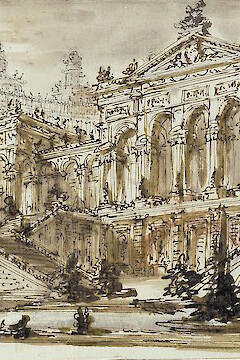 Giovanni Battista Piranesi, Architekturskizze, o. J., 14,8 × 21,9 cm