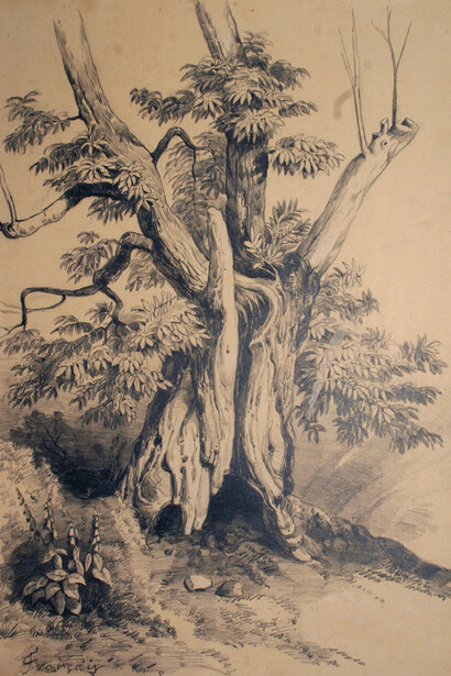 Paisaje y flores. Courtesy of Real Academia de Bellas Artes de San Fernando
