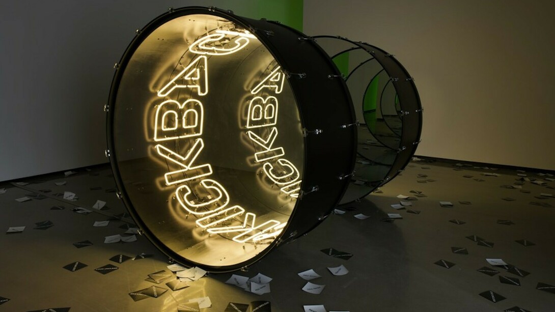 Ivan Navarro. Mute Parade, Exhibition view. Courtesy of Paul Kasmin Gallery