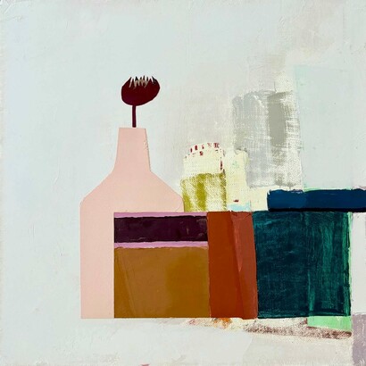 Sydney Licht, Still life with pink vase, 2024. Courtesy of Kathryn Markel Fine Arts Gallery