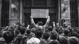 A diverse group of demonstrators holds signs advocating for the protection of personal freedoms amidst growing concerns about hyper-individualism's impact on society