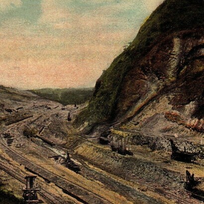 Postal con imágenes de la construcción del Canal de Panamá, publicadas por Toledano Bros. & De Lemos