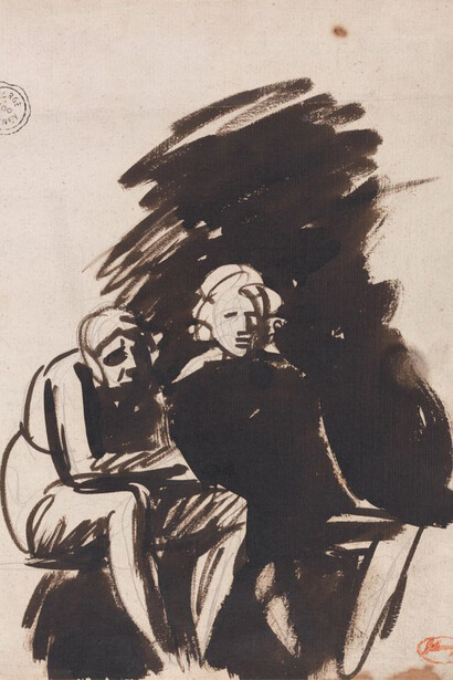 George Romney, Study of two figures, late 1770s. Courtesy of Yale Center for British Art