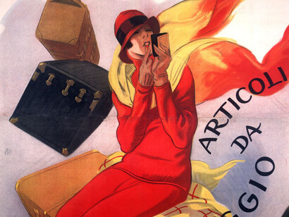 Una locandina pubblicitaria della Rinascente