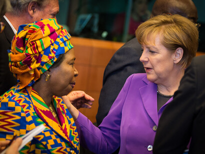 Dlamini-Zuma and Angela Merkel