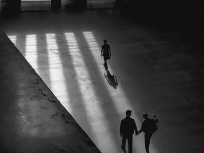 A solitary figure strolling in a remote and isolated location, completely alone in their journey