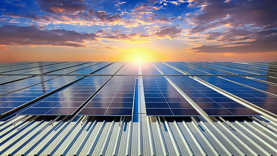Solar panels on rooftops, energy efficiency, renewable energy, and the impacts of climate change