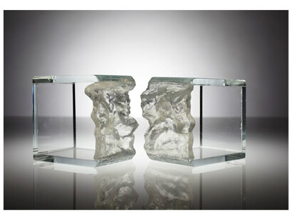 KNS Collective, "Topo Cuff,” 2011, Cast glass of 3-print of geo map of glaciers