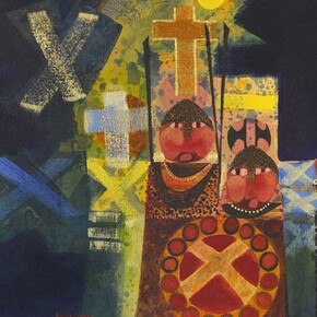 Brian Ferran, Dark Foreigners, acrylic on canvas, 40 x 40 cm