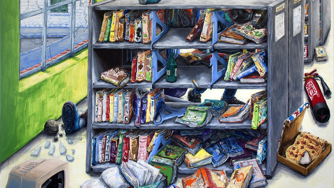 Willem Weismann, Library Looting, 2015, 185 x 225 cm