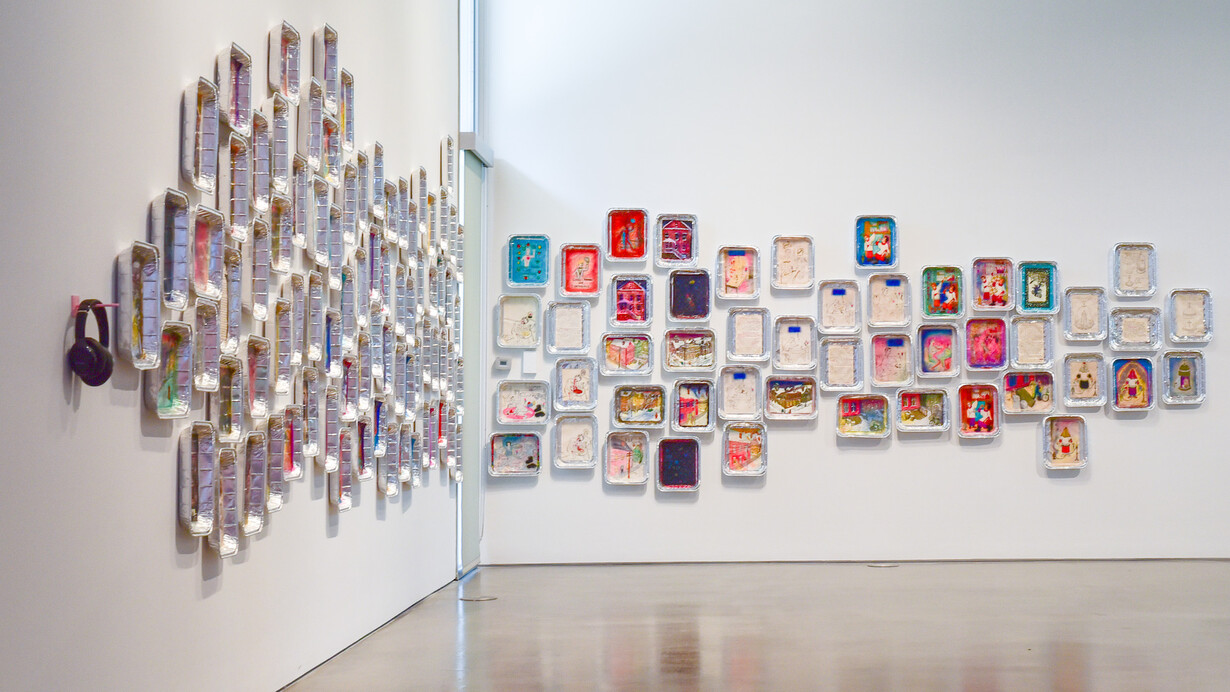 Thomas Lanigan-Schmidt, Catalina Schliebener Muñoz, and Gladys Nilsson, Alive and kicking, exhibition view. Courtesy of the Colby College Museum of Art