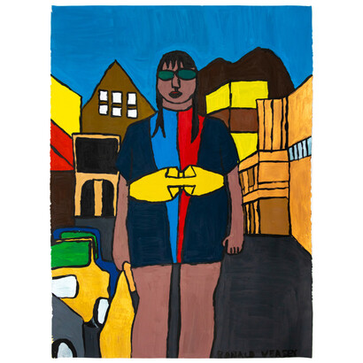 Ron Veasey, 'Untitled,' 2020, acrylic on paper 30x22 inches. Courtesy of the artist and Diane Rosenstein, LA