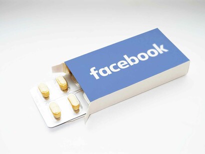 Facebook capsules in pill form to help reinforce and calibrate that social media addiction