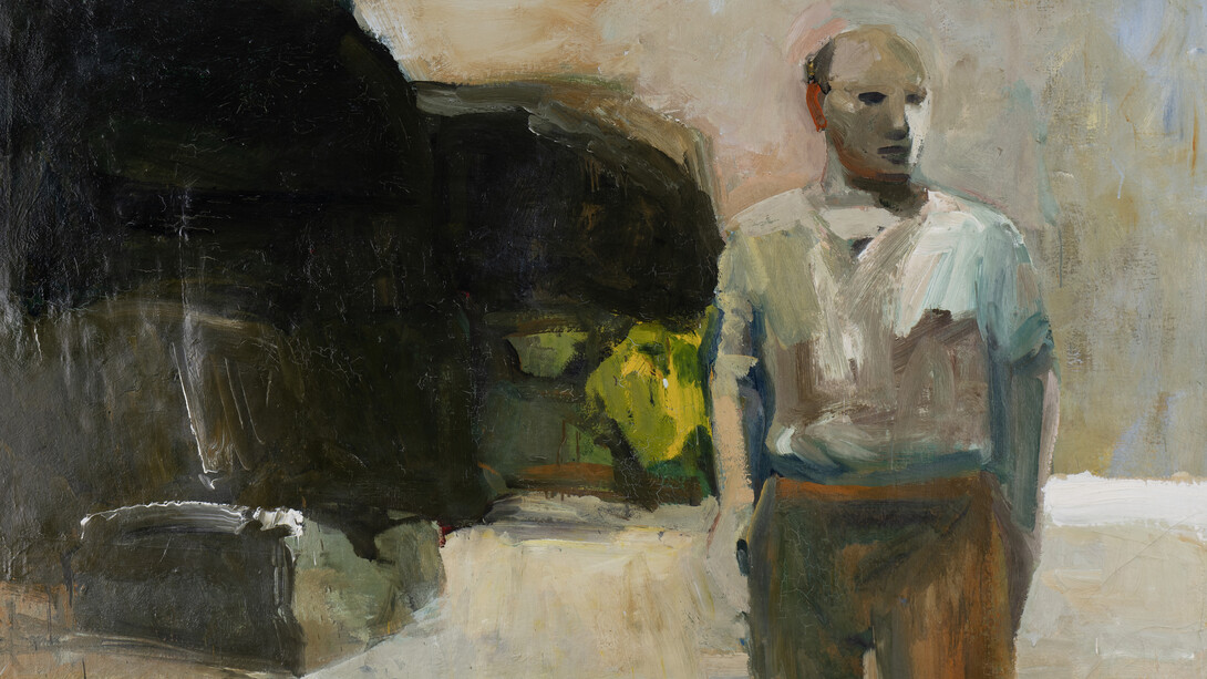 Elmer Bischoff, Man at seashore (detail), 1958. Courtesy of Berggruen Gallery