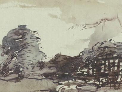 Horst Janssen (1929–1995), Landschaft in Holstein – Hommage à Claude Lorrain, 4. August 1972