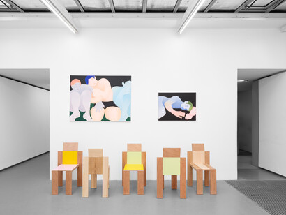 Camille Cottier,
Jean-Baptiste Durand and Patrick de Glo de Besses, Et pourquoi pas...exhibition view. Courtesy of Galerie Philippe Valentin