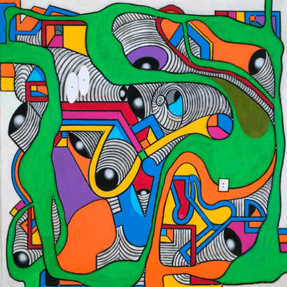 Luis Cruz Azaceta, River flow 2, 2008. Cortesía de Lyle O. Reitzel Arte Contemporáneo