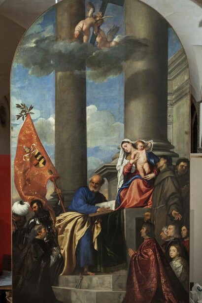 Tiziano Vecellio, Pala Pesaro, 1519, olio su tela, Basilica di Santa Maria Gloriosa dei Frari, Venezia, Italia