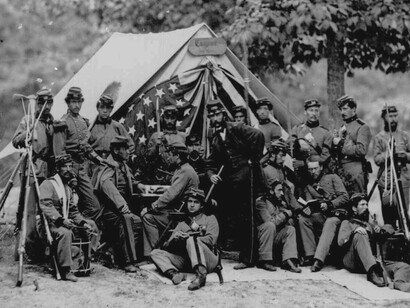 Campamento de soldados de la Unión durante la Guerra Civil