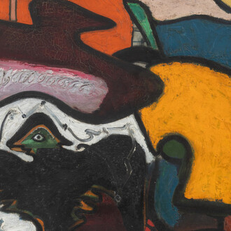 John D. Graham, Abstract still life with bird (detail), 1935. Courtesy of Rosenberg & Co. 