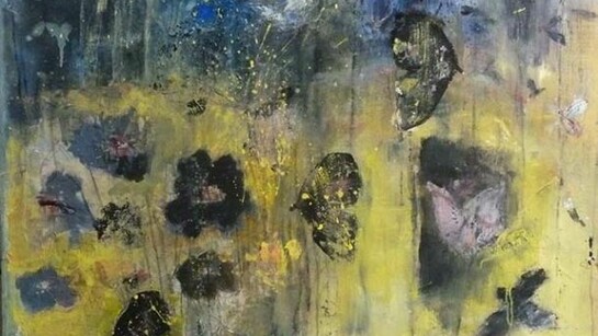 Luiso Sturla, La farfalla e la rosa, olio su tela, cm 80 x 100