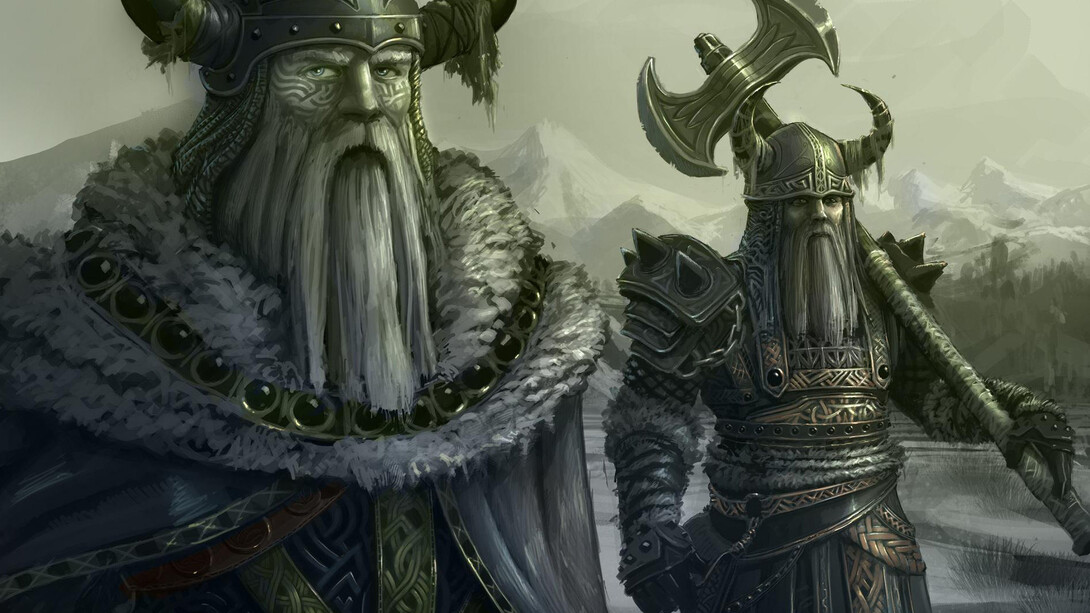 Vikings, as hulking, bearded men 