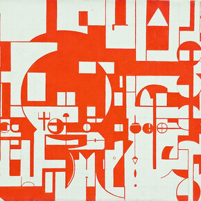 Maurice Golubov, Rebel of the Fourth Dimension, on view at McCormick Gallery, Chicago, painting close-up. Courtesy of McCormick Gallery