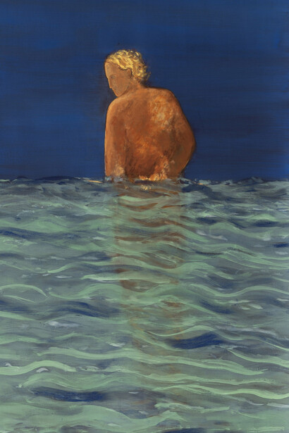 Christine Safa, Nathan (le sporting, bleu azurite) (detail), 2025. Courtesy of Galerie Lelong