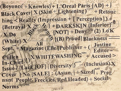 Gabriel Delgado, Whitewashing, 2021, Ink, Chalk, Graphite on Paper, 22 x 30 x 3 in. 