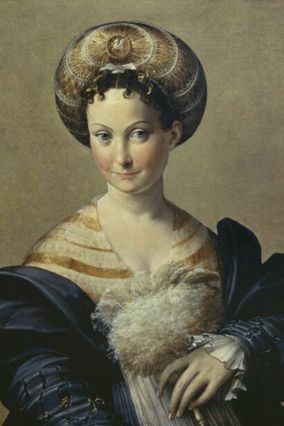 Francesco Mazzola, (detail) called Il Parmigianino (1503–1540), Schiava Turca, c. 1531–34, Oil on panel, 26.4 x 20.87 inches, Galleria Nazionale di Parma. Photo: Scala/Art Resource, NY
