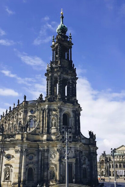 A scenic view of the Hofkirche and the Semperoper in Dresden, Germany