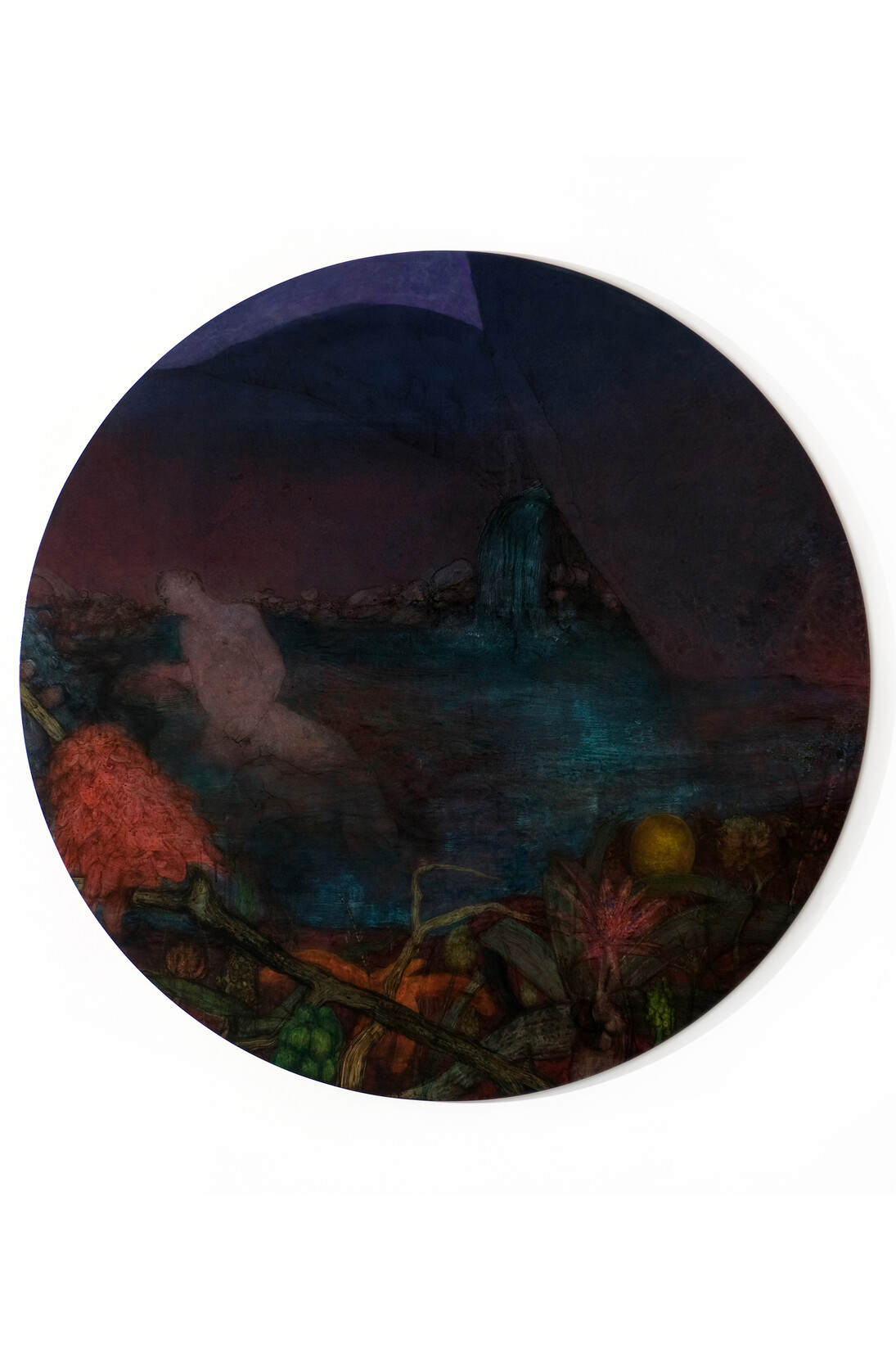 Nick Fox, Renaissance, 2012, acrylic and ink on aluminium panel, 120 cm diameter
