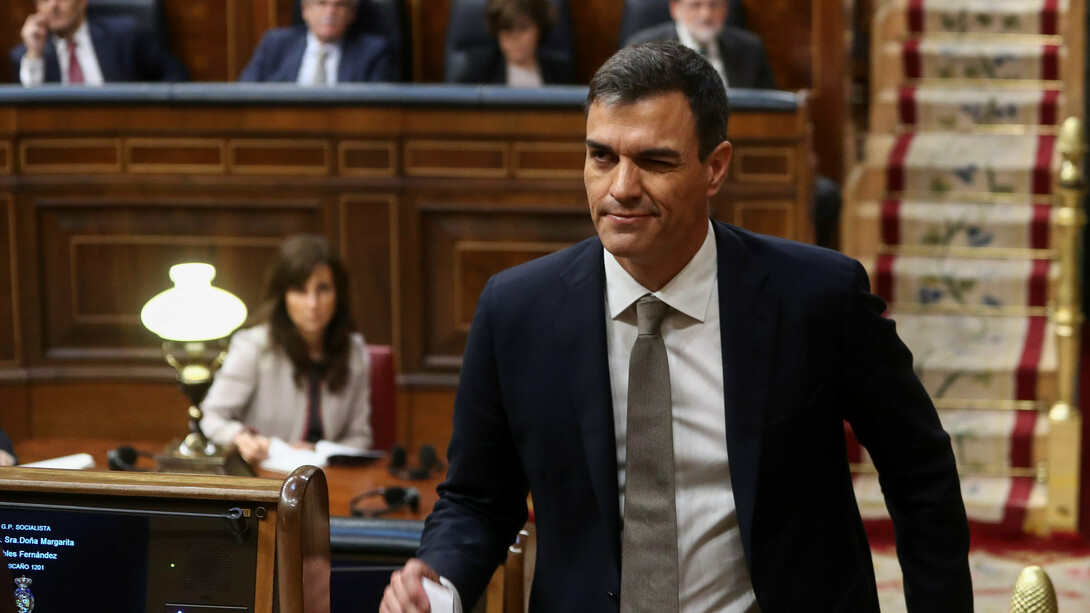 Pedro Sánchez en el Congreso el día de la moción
