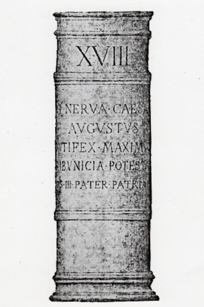 Il XVIII milliarium di Nerva della via Salaria