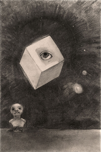 Odilon Redon, The cube, 1880