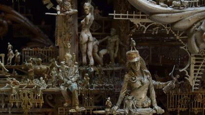 Kris Kuksi. Consensual Seductions, detail, 2017. Mixed media assemblage, 28 x 42 x 11 inches, 71.1 x 106.7 x 27.9 cm. Inv# JL2925