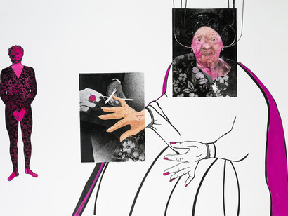 Khaled Takreti, Going Out, 2014, Acrylic on canvas, 106 x 160 cm