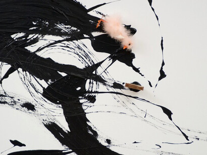 Liliana Porter, To Go There II, 2011 (general view), Acrylic and assemblage on canvas, 183 x 107 cm / 72 x 42'', courtesy of the artist and mor charpentier