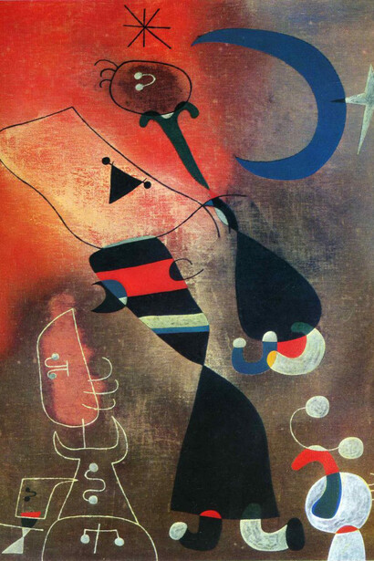 Joan Miró, Woman and bird in the moonlight  © Successió Miró by SIAE 2017 Archive Fundació Pilar i Joan Miró a Mallorca © Joan Ramón Bonet