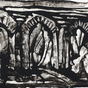 Elli Koutsoukelli, Untitled, 2014, Indian ink & mixed media on paper, 24 x 33 cm